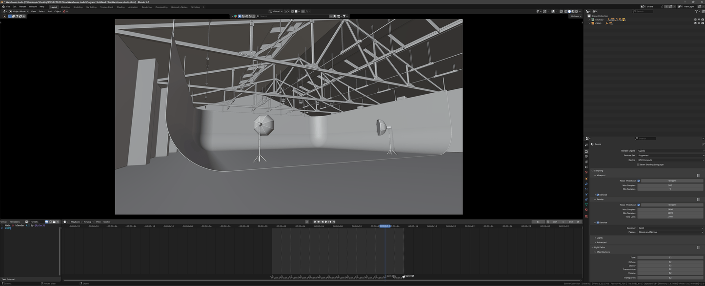Warehouse studio (Blender scene)