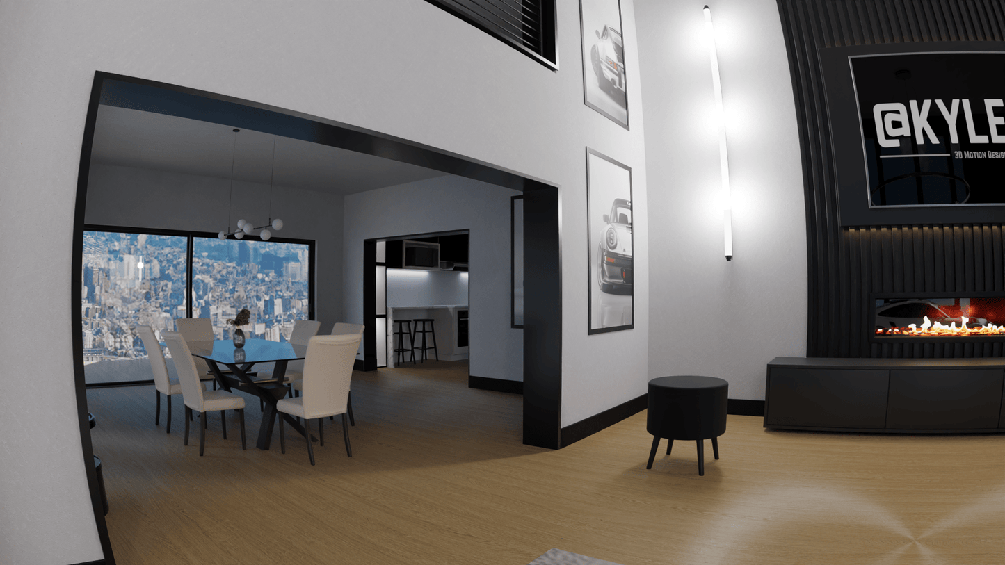 Modern Penthouse Interior 1 (Blender scene)