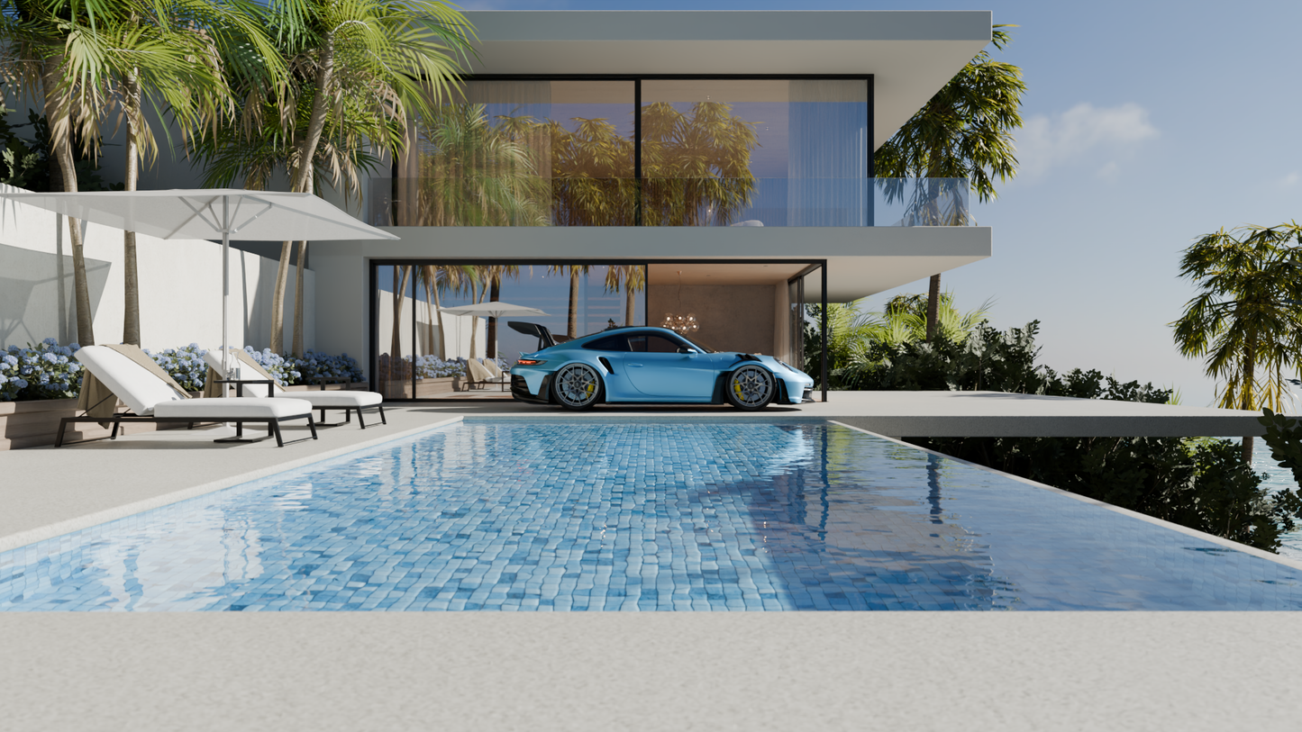 Villa pool (Blender scene)