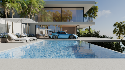 Villa pool (Blender scene)