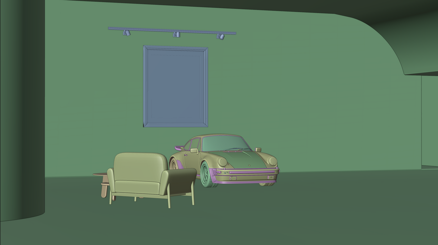 Car Art Exhibit Interior 1 (Blender scene)