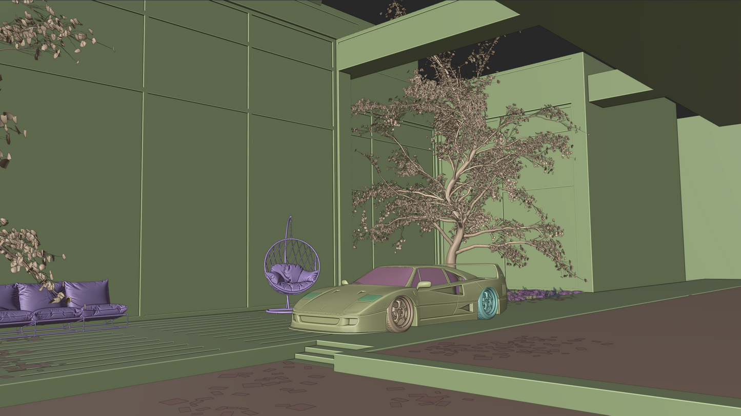 Modern Home Pool Environment (Blender scene)