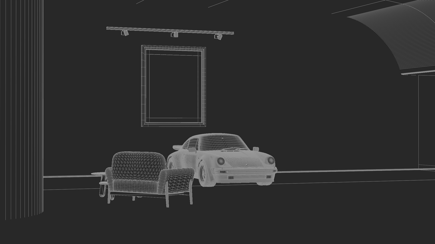 Car Art Exhibit Interior 1 (Blender scene)