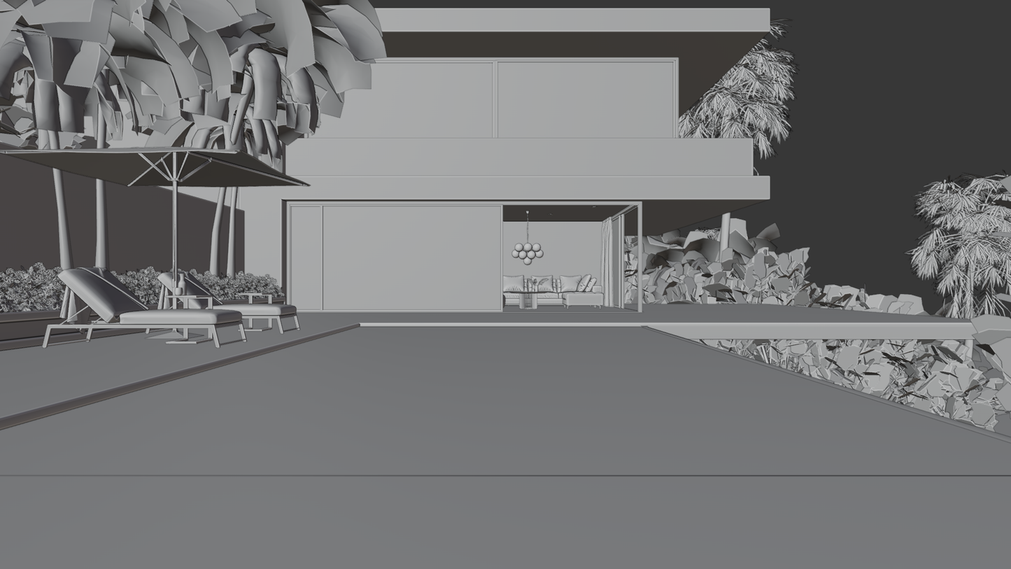 Villa pool (Blender scene)