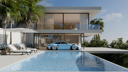 Modern villa pool (Blender scene)