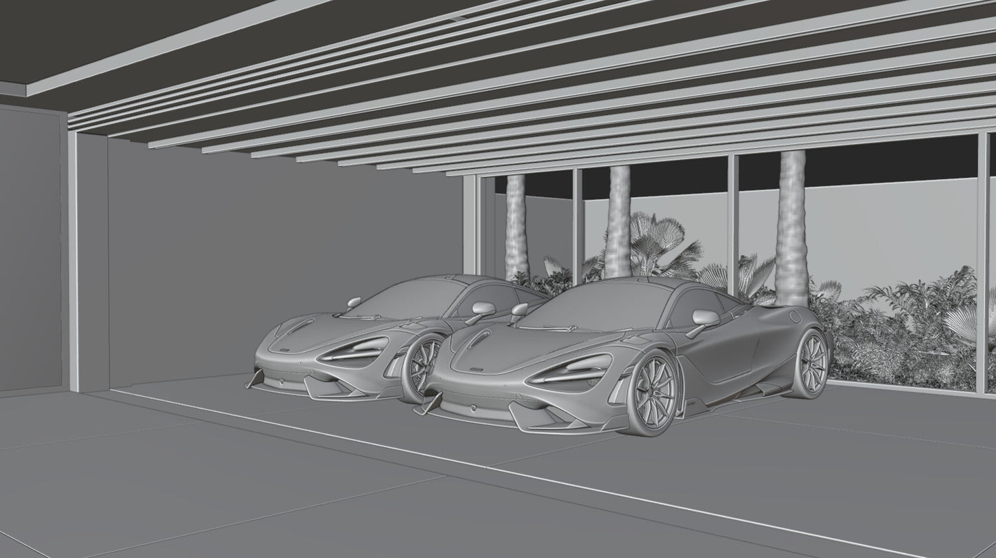 Modern Garage Interior (Blender scene)