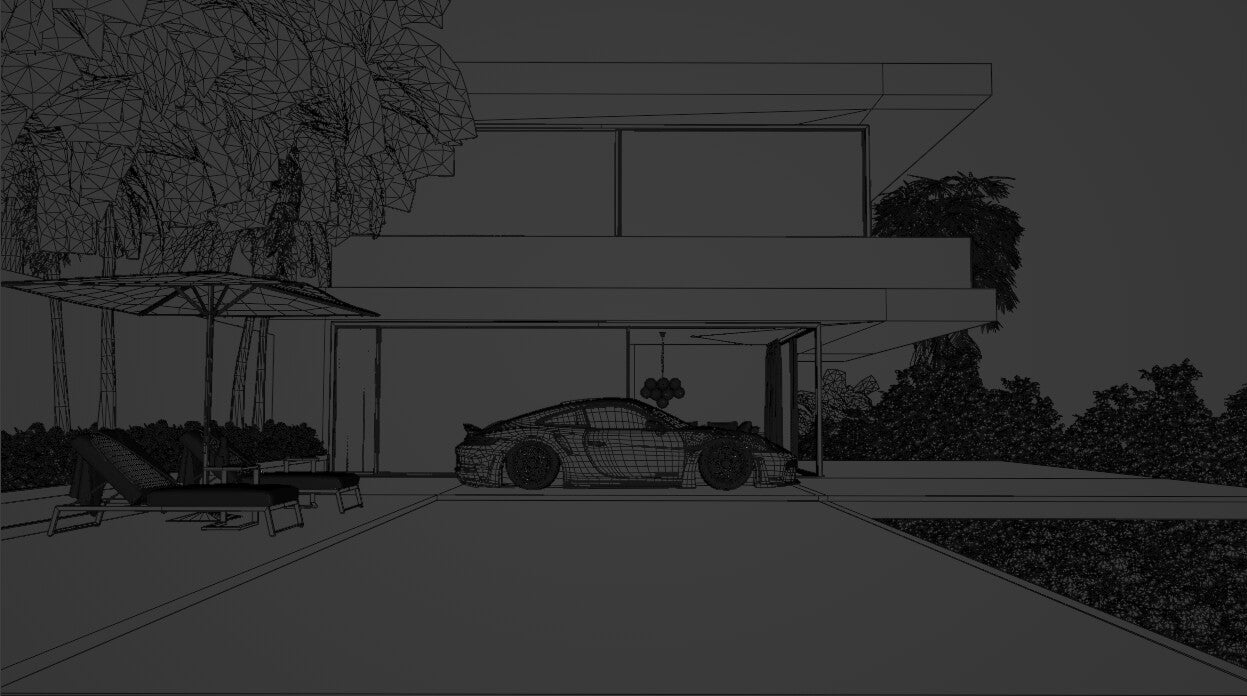 Modern villa pool (Blender scene)