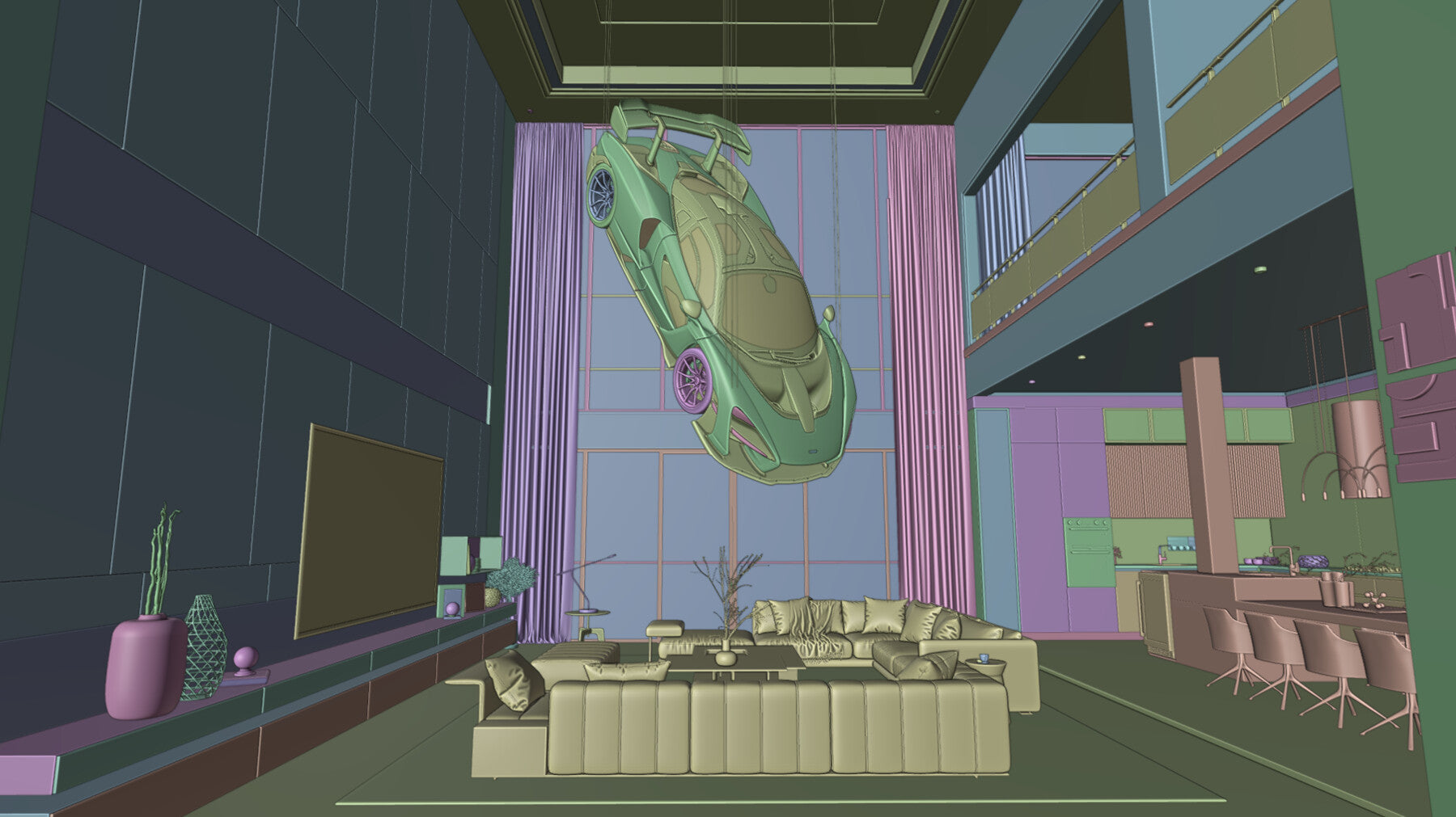 Modern Penthouse Interior 4 (Blender scene)
