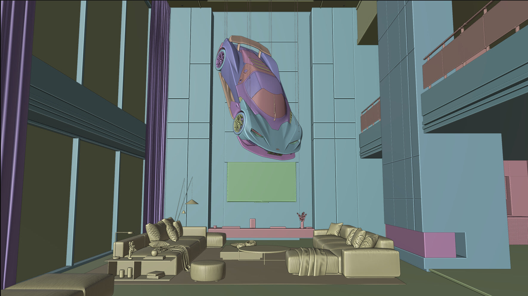 Modern Penthouse Interior 3 (Blender scene)