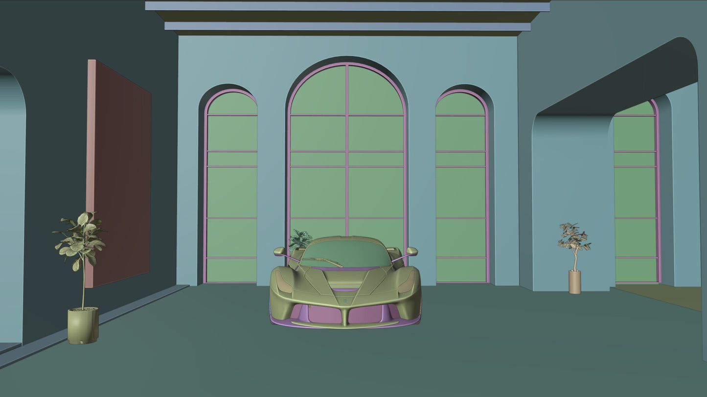 Car Art Exhibit Interior 2 (Blender scene)