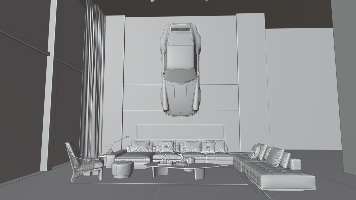Modern Living Room Interior 2 (Blender scene)