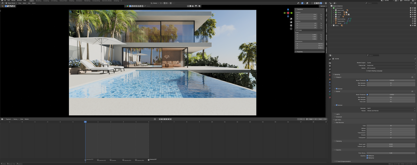 Villa pool (Blender scene)